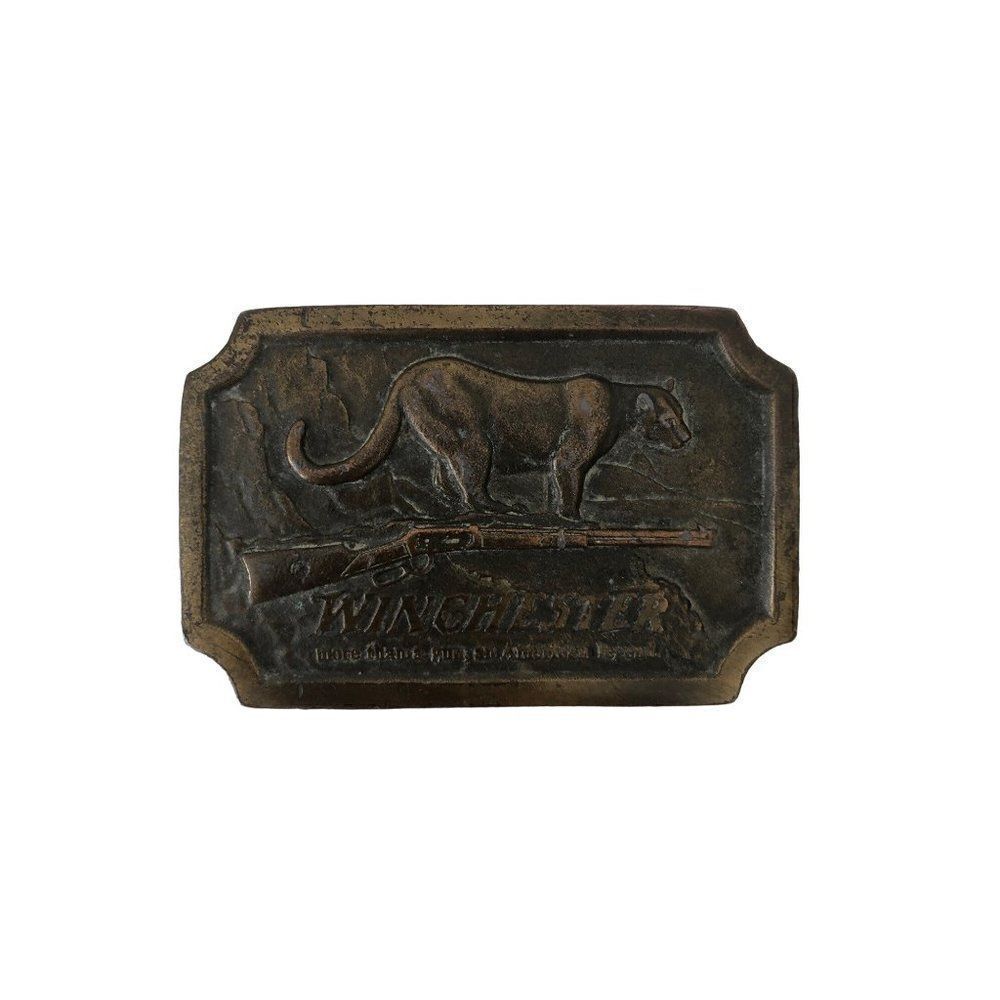 Vintage Winchester More Than A Gun Men’s Belt Buckle By Indiana Metal Craft 1976